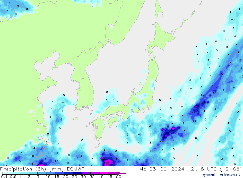 Z500/Rain (+SLP)/Z850 ECMWF Mo 23.09.2024 18 UTC