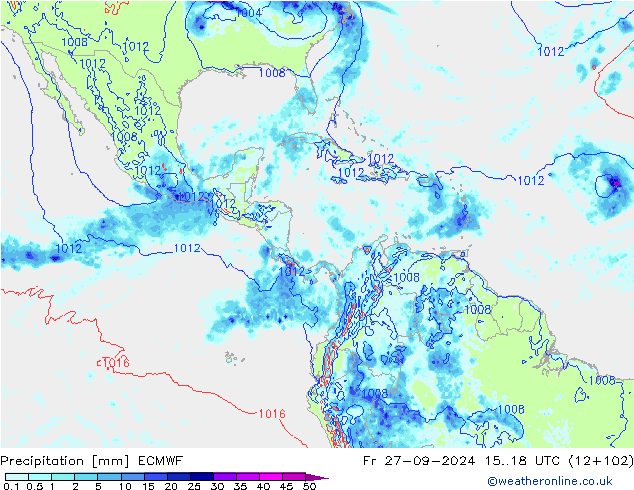 осадки ECMWF пт 27.09.2024 18 UTC