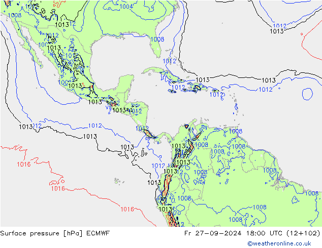 приземное давление ECMWF пт 27.09.2024 18 UTC