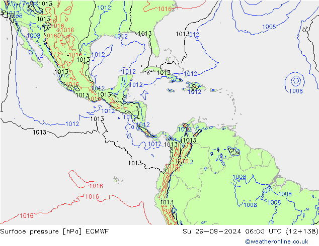 приземное давление ECMWF Вс 29.09.2024 06 UTC