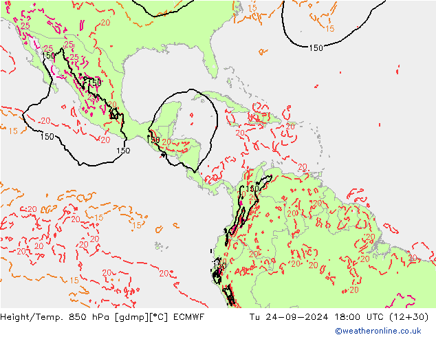 Z500/Rain (+SLP)/Z850 ECMWF Tu 24.09.2024 18 UTC