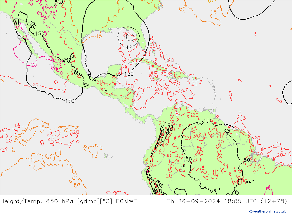 Z500/Rain (+SLP)/Z850 ECMWF Th 26.09.2024 18 UTC