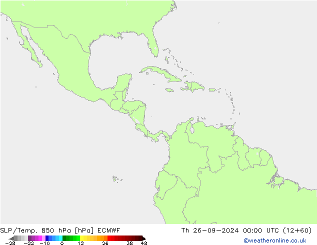 SLP/Temp. 850 hPa ECMWF Čt 26.09.2024 00 UTC