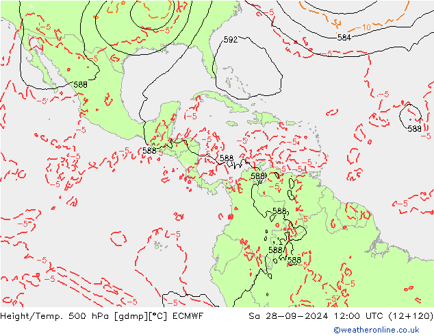 Z500/Rain (+SLP)/Z850 ECMWF so. 28.09.2024 12 UTC