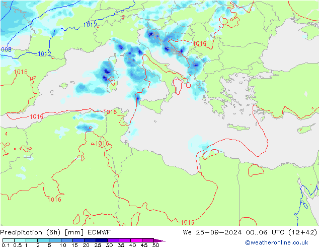 Z500/Rain (+SLP)/Z850 ECMWF ср 25.09.2024 06 UTC