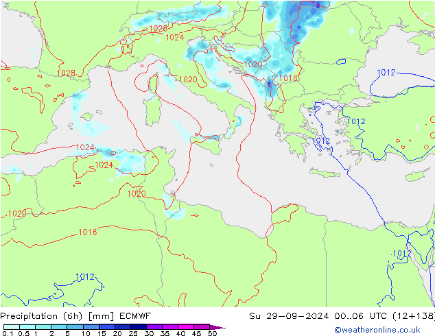 Z500/Rain (+SLP)/Z850 ECMWF Su 29.09.2024 06 UTC