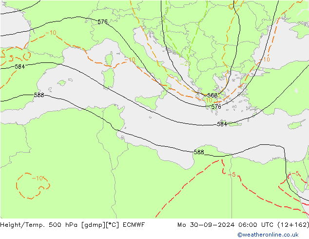 Z500/Rain (+SLP)/Z850 ECMWF Po 30.09.2024 06 UTC