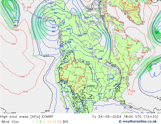 High wind areas ECMWF mar 24.09.2024 18 UTC