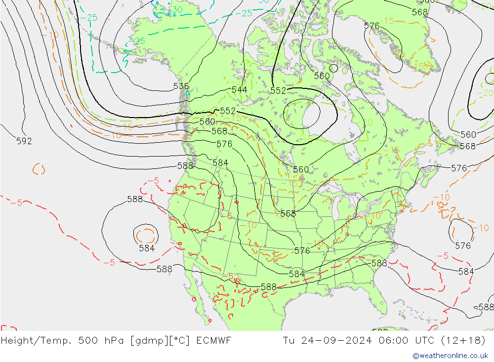 Z500/Rain (+SLP)/Z850 ECMWF Tu 24.09.2024 06 UTC