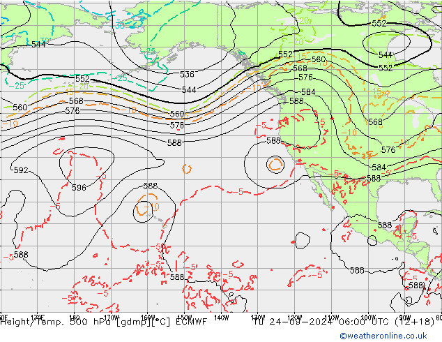 Z500/Rain (+SLP)/Z850 ECMWF Tu 24.09.2024 06 UTC