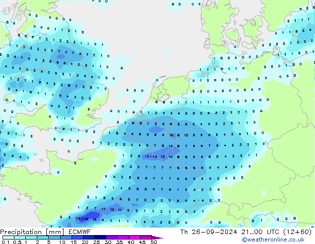 Srážky ECMWF Čt 26.09.2024 00 UTC