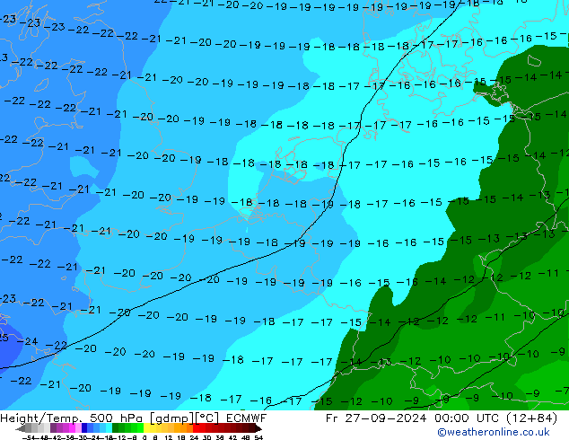 Z500/Rain (+SLP)/Z850 ECMWF Fr 27.09.2024 00 UTC