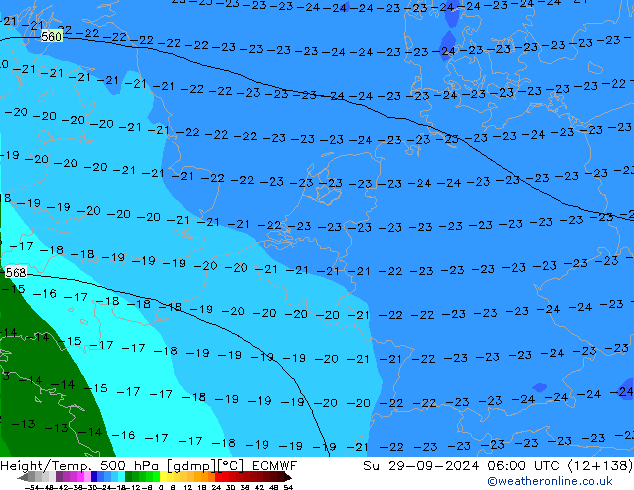 Z500/Rain (+SLP)/Z850 ECMWF dom 29.09.2024 06 UTC