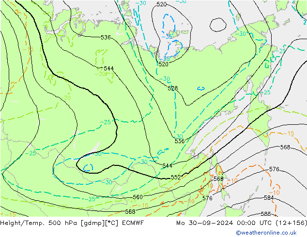 Z500/Rain (+SLP)/Z850 ECMWF ��� 30.09.2024 00 UTC