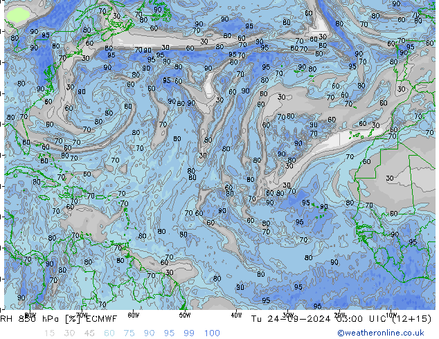 Humedad rel. 850hPa ECMWF mar 24.09.2024 03 UTC