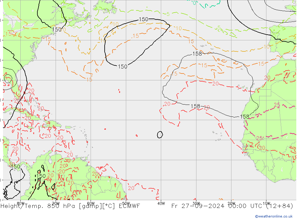 Z500/Rain (+SLP)/Z850 ECMWF vie 27.09.2024 00 UTC