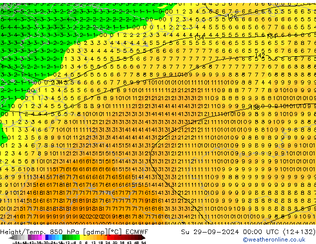 Z500/Rain (+SLP)/Z850 ECMWF  29.09.2024 00 UTC