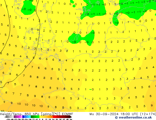 Z500/Rain (+SLP)/Z850 ECMWF Mo 30.09.2024 18 UTC