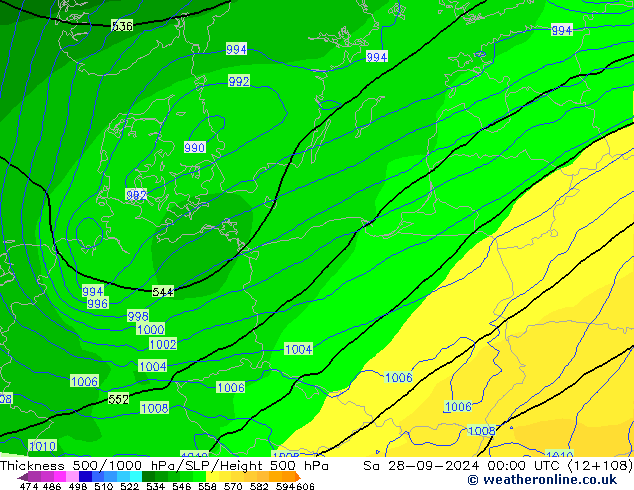 Thck 500-1000hPa ECMWF So 28.09.2024 00 UTC