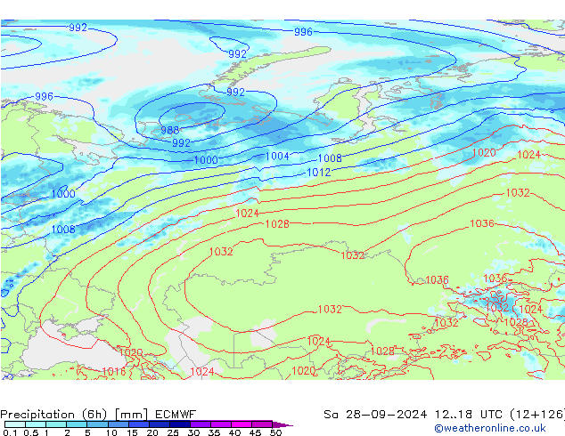 Z500/Rain (+SLP)/Z850 ECMWF Sa 28.09.2024 18 UTC