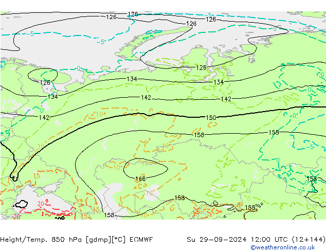 Z500/Rain (+SLP)/Z850 ECMWF Su 29.09.2024 12 UTC