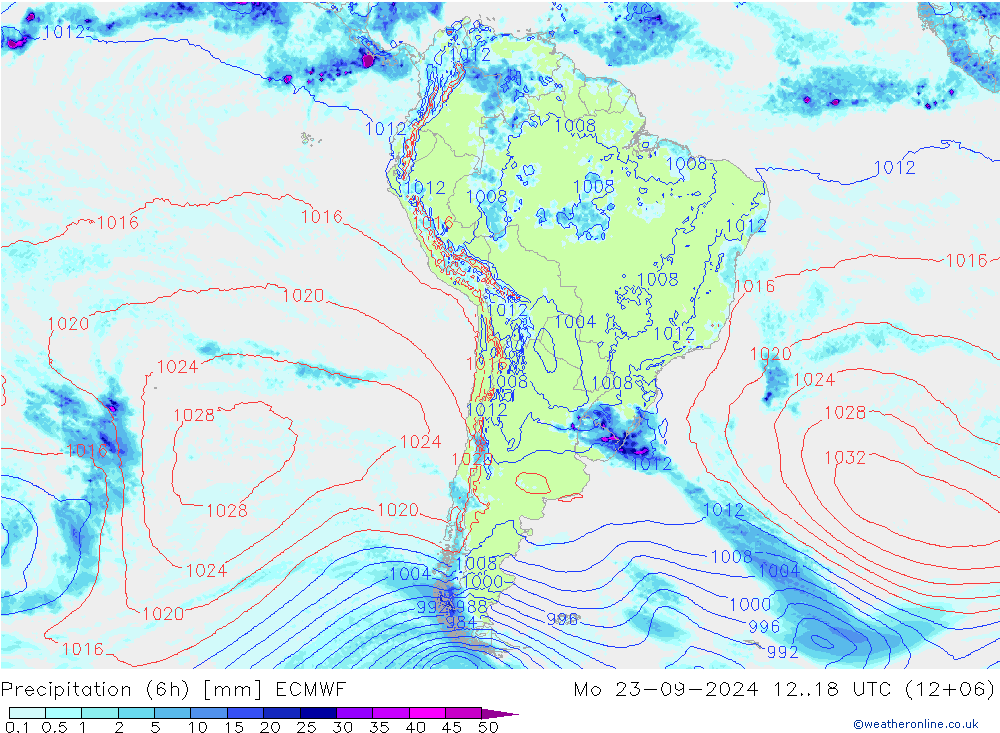 Z500/Rain (+SLP)/Z850 ECMWF lun 23.09.2024 18 UTC