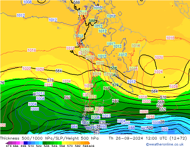 Thck 500-1000hPa ECMWF  26.09.2024 12 UTC