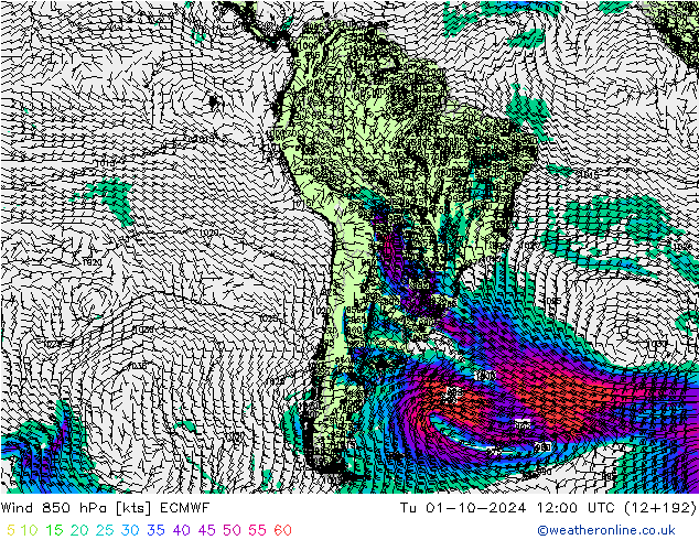  850 hPa ECMWF  01.10.2024 12 UTC