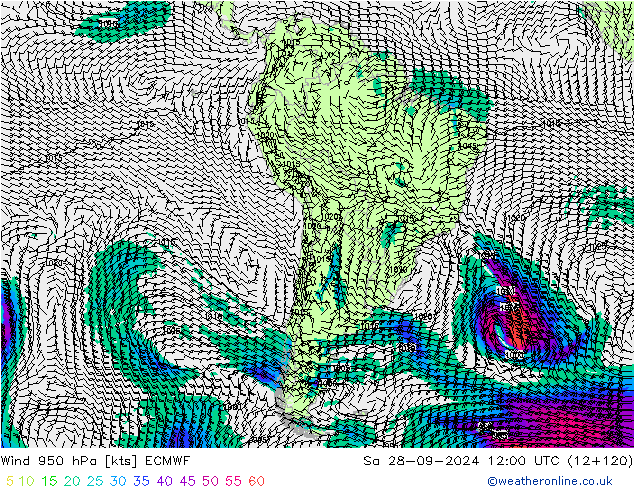 Wind 950 hPa ECMWF Sa 28.09.2024 12 UTC