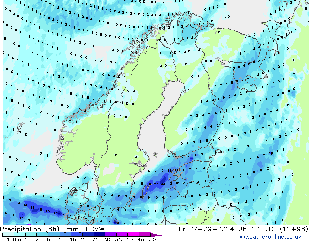 Z500/Rain (+SLP)/Z850 ECMWF пт 27.09.2024 12 UTC