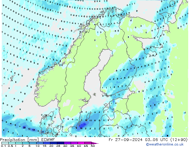 Niederschlag ECMWF Fr 27.09.2024 06 UTC