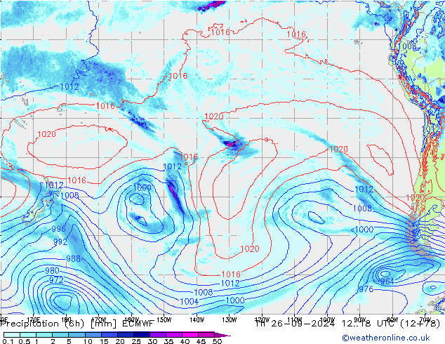 Z500/Rain (+SLP)/Z850 ECMWF Th 26.09.2024 18 UTC