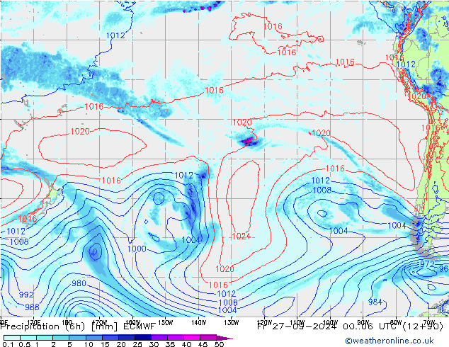 Z500/Regen(+SLP)/Z850 ECMWF vr 27.09.2024 06 UTC