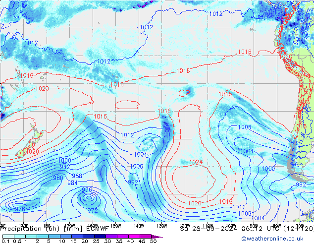 Z500/Rain (+SLP)/Z850 ECMWF  28.09.2024 12 UTC