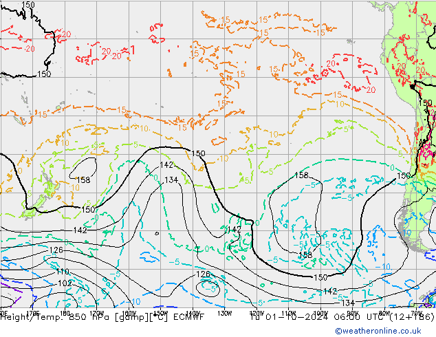 Height/Temp. 850 hPa ECMWF  01.10.2024 06 UTC