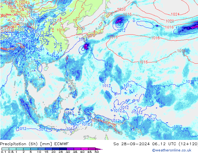 Z500/Rain (+SLP)/Z850 ECMWF Sa 28.09.2024 12 UTC