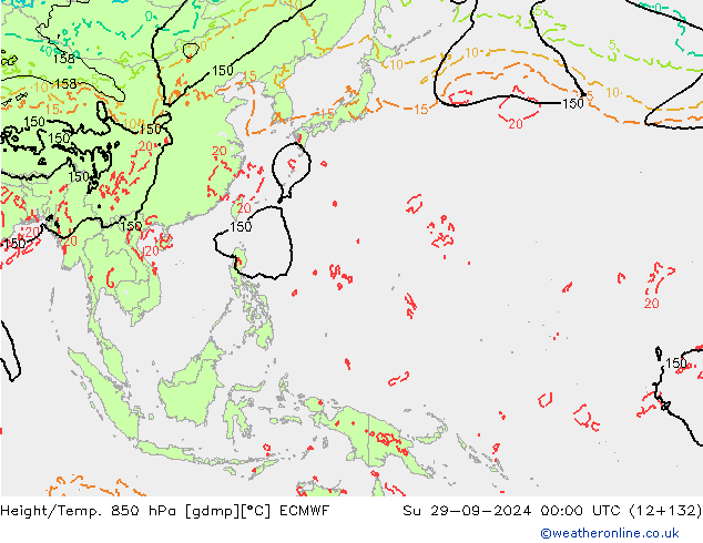 Z500/Yağmur (+YB)/Z850 ECMWF Paz 29.09.2024 00 UTC