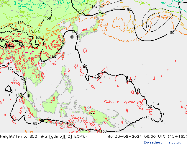 Z500/Rain (+SLP)/Z850 ECMWF Mo 30.09.2024 06 UTC