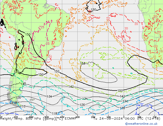 Z500/Rain (+SLP)/Z850 ECMWF вт 24.09.2024 06 UTC