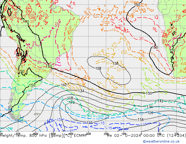 Z500/Rain (+SLP)/Z850 ECMWF ср 02.10.2024 00 UTC