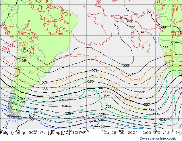 Geop./Temp. 500 hPa ECMWF dom 29.09.2024 12 UTC