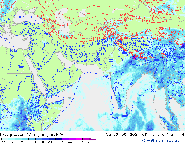 Z500/Rain (+SLP)/Z850 ECMWF dim 29.09.2024 12 UTC