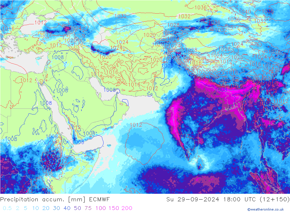 Precipitation accum. ECMWF  29.09.2024 18 UTC