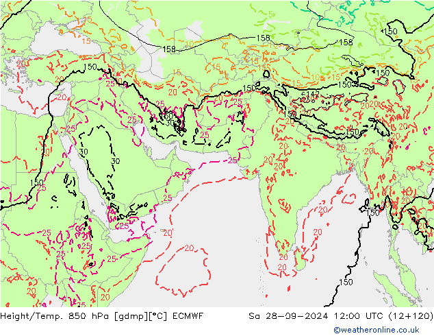 Z500/Rain (+SLP)/Z850 ECMWF Sa 28.09.2024 12 UTC