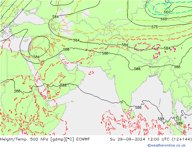 Z500/Rain (+SLP)/Z850 ECMWF dim 29.09.2024 12 UTC