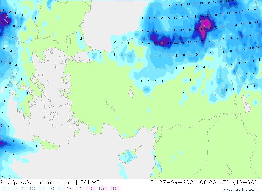 Precipitation accum. ECMWF  27.09.2024 06 UTC