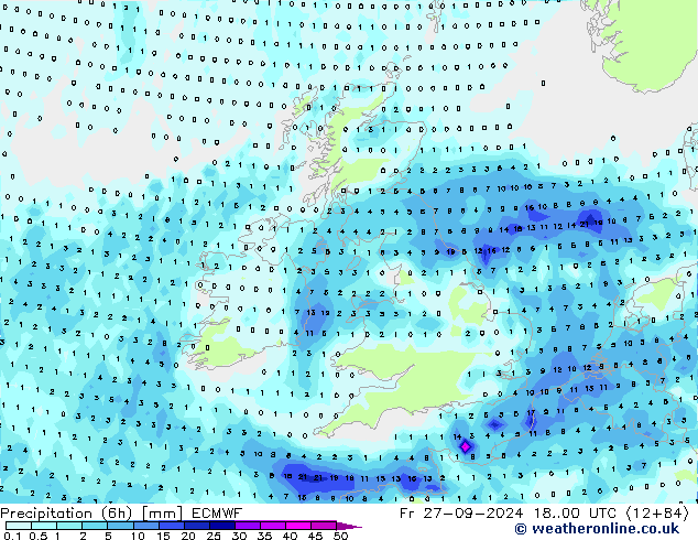 Z500/Rain (+SLP)/Z850 ECMWF ven 27.09.2024 00 UTC