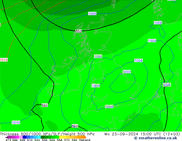 Dikte 500-1000hPa ECMWF ma 23.09.2024 15 UTC