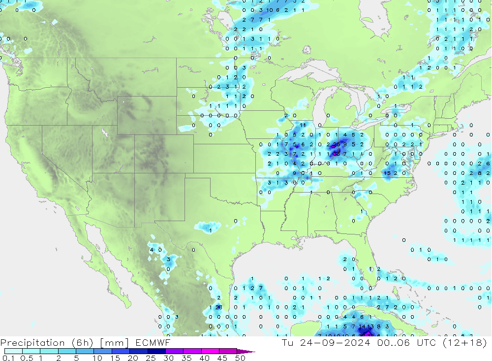 Z500/Yağmur (+YB)/Z850 ECMWF Sa 24.09.2024 06 UTC