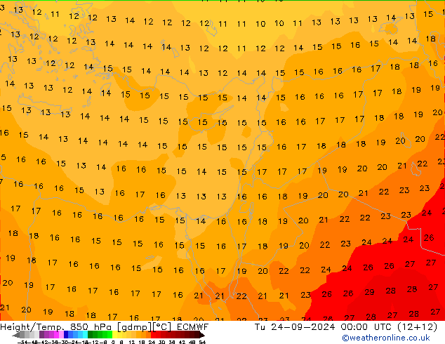 Z500/Yağmur (+YB)/Z850 ECMWF Sa 24.09.2024 00 UTC